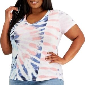 Style & Co Tie Dyed V-Neck Classic Top NWT Size 0X